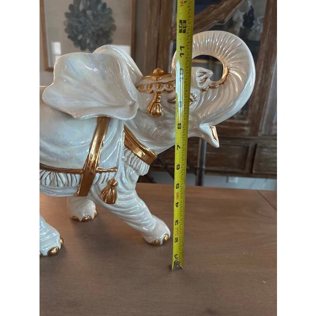 Ceramic Vintage Royal Elephant & Baby Statues For Sale - Image 7 of 7