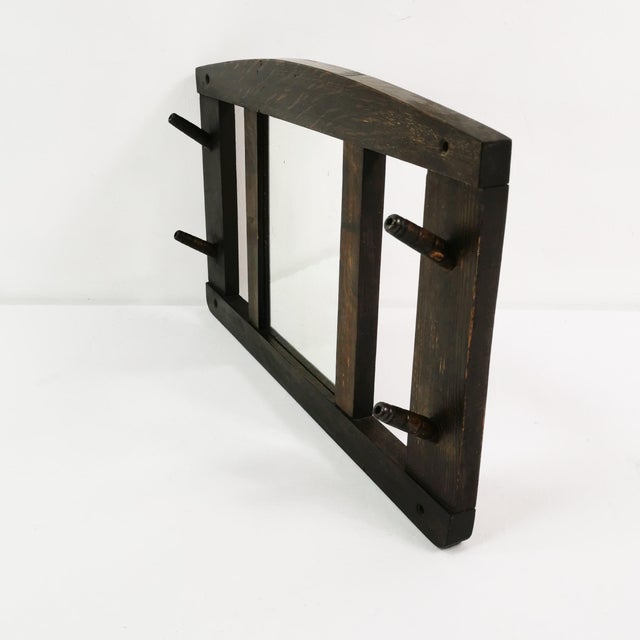 1930s Art Deco Wall Hanger with Mirror, Denmark, 1930s For Sale - Image 5 of 12