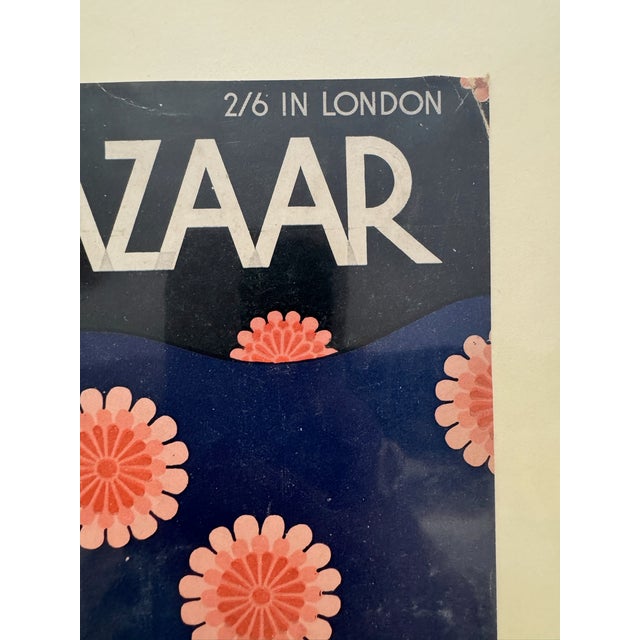 1930 Original Harper's Bazaar Cover, August, Erté, Art Deco, Matted For Sale - Image 4 of 7