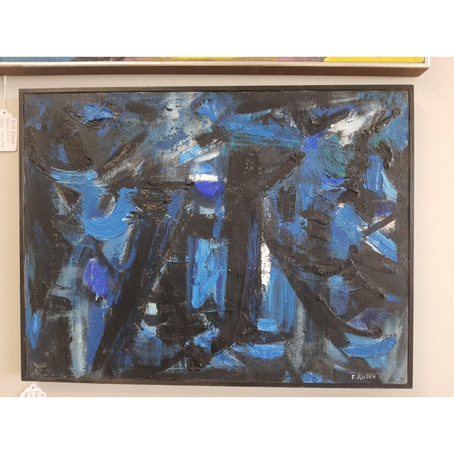 Mid 20th Century Mid 20th Century Mid-Century Modern Original Abstract Oil by Florence Rosen For Sale - Image 5 of 5
