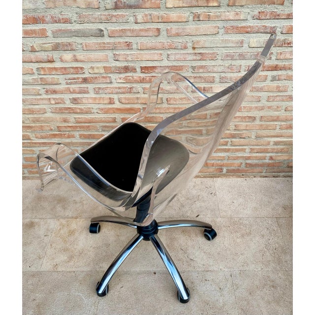 Acrylic Swivel Chair with Wheels, 1960s For Sale - Image 11 of 18