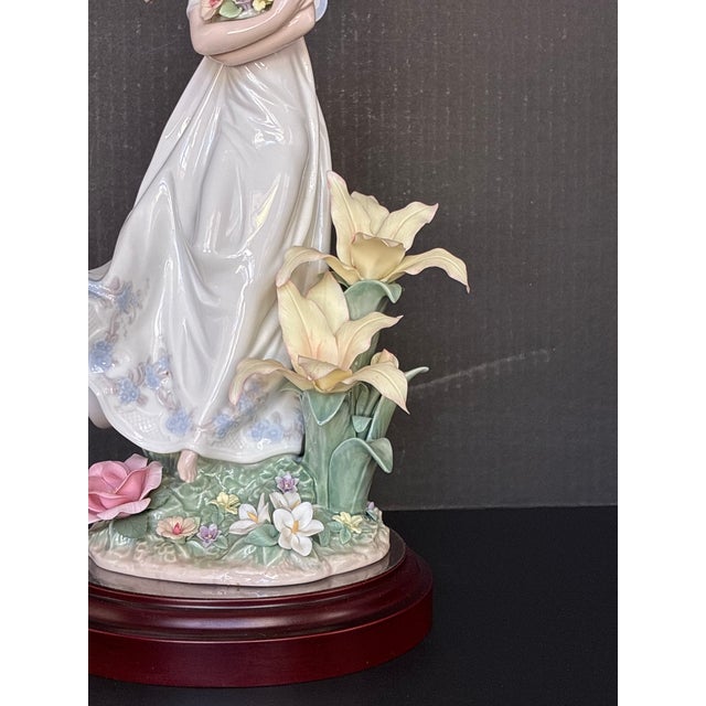 This Is a Limited Edition Lladró "Mystical Garden" Figurine,featuring a Fairy Holding Flowers. For Sale In Los Angeles - Image 6 of 8
