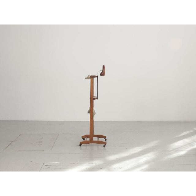 Mid-Century Modern Valet in Beech with Wheels and Extendable Pole, 1950 For Sale - Image 3 of 18