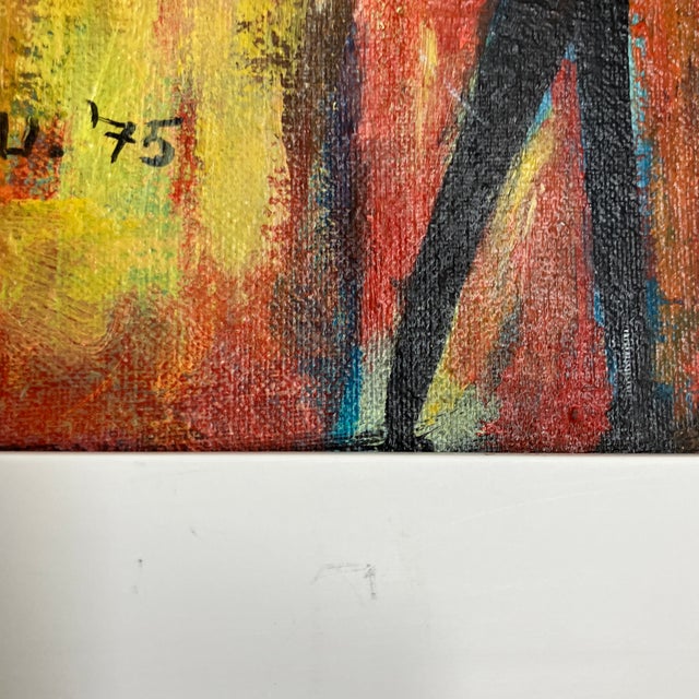 1970’s Original Abstract Female Figure Painting Signed For Sale - Image 4 of 6