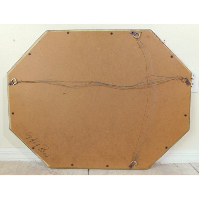 Vintage Mid Century Modern Gold Spotted Glass Hanging Wall Mirror For Sale - Image 9 of 10