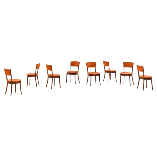 Vintage Dining Chairs in Rosewood and Original Fabric, 1960s, Set of 8 For Sale