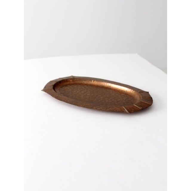 Mid-Century Modern Vintage Schaefer Hammered Copper Tray For Sale - Image 3 of 8