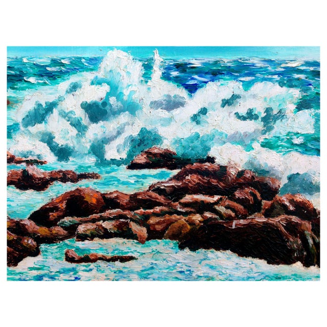 Mid Century Bright Waters California Seascape For Sale - Image 4 of 4