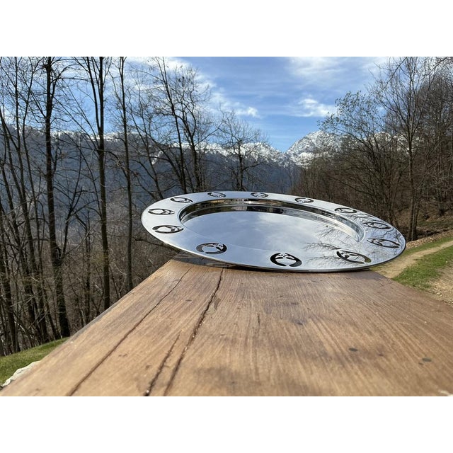 Limited Editon Round Girotondo Tray in Polished 18/10 Stainless Steel by Stefano Giovannoni and Guido Venturini for Alessi, 1989 For Sale - Image 15 of 18