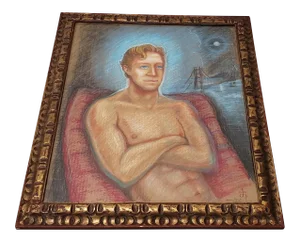 Henry Kersh "Blue Eyed Boy and the Golden Gate" Original Pastel Portrait C.2002