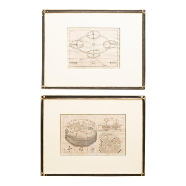 Astronomy Prints Framed in a White Gold Frames For Sale