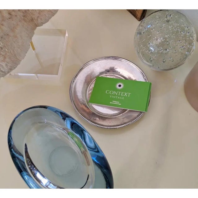 Contemporary Sterling Silver Round Card or Jewelry Dish For Sale - Image 3 of 6