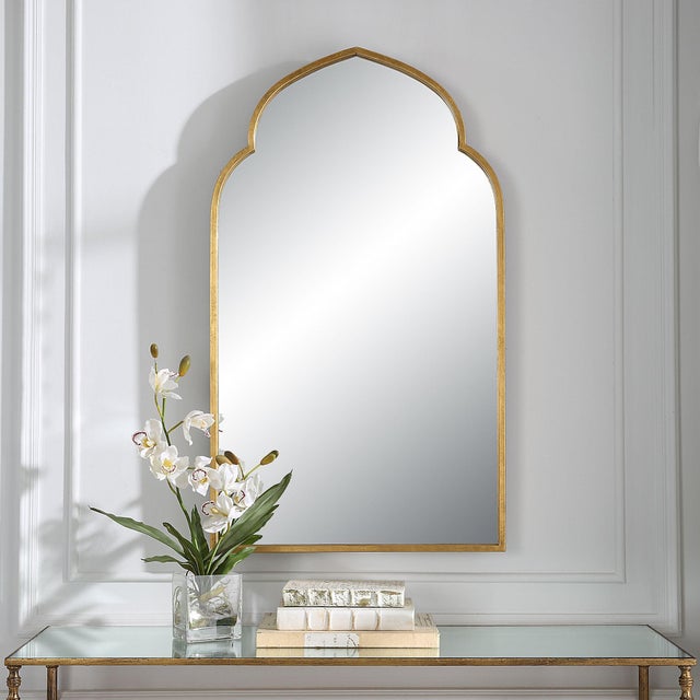 2020s Moroccan inspired gold arched mirror For Sale - Image 5 of 6
