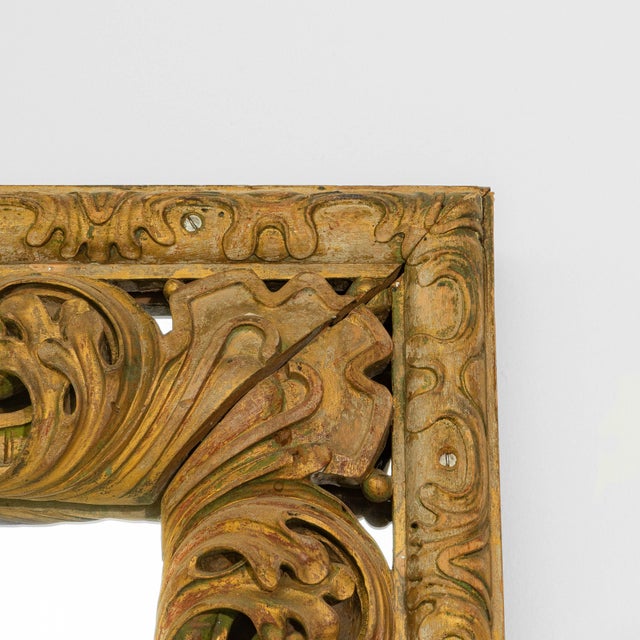 1900s Italian Monumental Carved Giltwood Mirror For Sale - Image 9 of 18