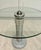 1940s Art Deco Space Age Modern Brushed Metal and Glass Side Table With Gray Base For Sale - Image 5 of 7