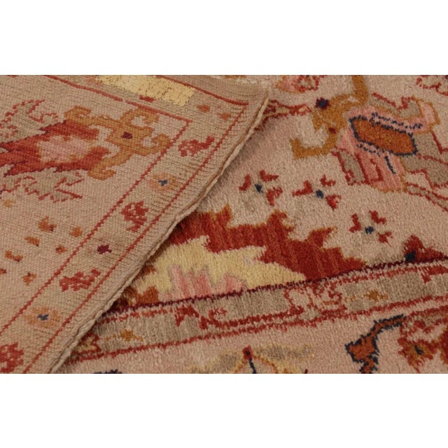 Vintage Oushak Rug With Floral Medallion & Turkish Botanical Design - Rug & Kilim For Sale - Image 10 of 10