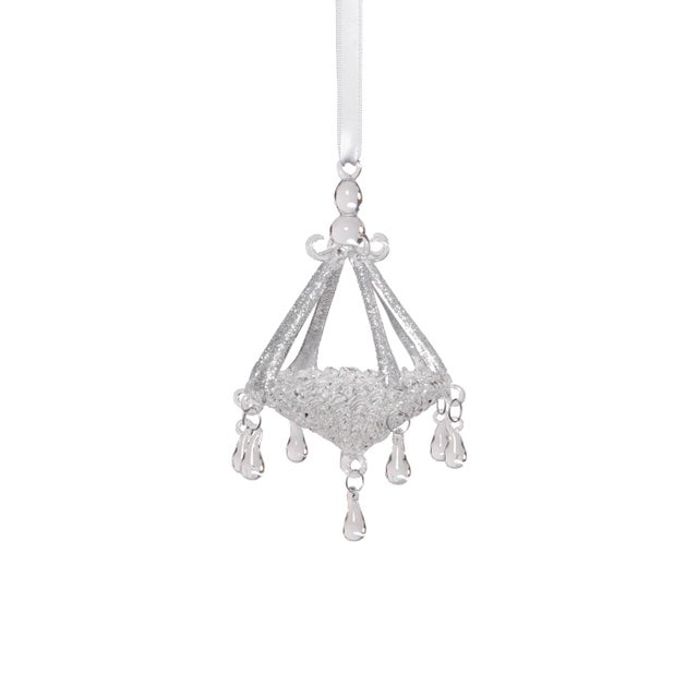 Elevate your holiday decorating with this set of six chandelier-style glass ornaments, each crafted with intricate detail...