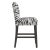 Transitional Counter Stool in Linen Zebra Cream Black For Sale - Image 3 of 8