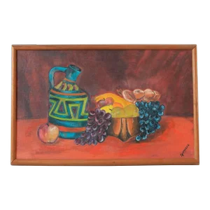 Framed Vintage Still Life Fruit Painting