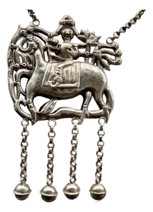 Vintage Chinese Silver Qilin Necklace
