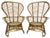 Set of Spanish High Back Armchair in Bamboo Wicker, 1970s For Sale