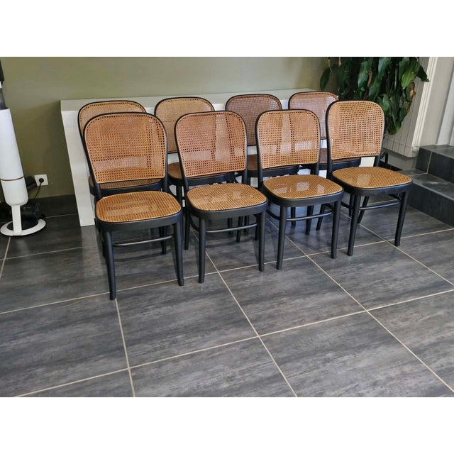 Vintage Model 811 Chair by Joseph Hoffmann, 1990, Set of 8 For Sale - Image 12 of 12