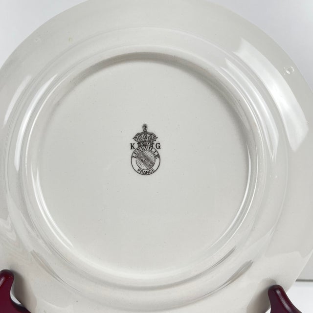 1980s KG Luneville Dessert Plates with Réverbère Pattern, 1950s, Set of 6 For Sale - Image 5 of 8