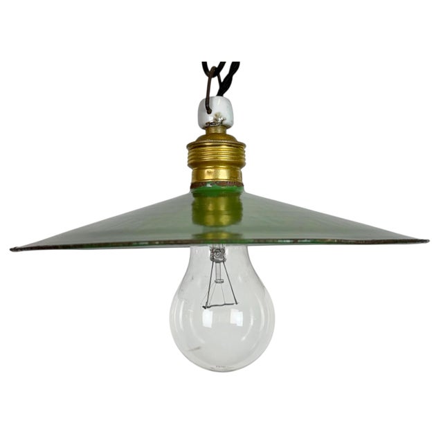 Industrial Green Enamel Light, 1930s For Sale - Image 14 of 14