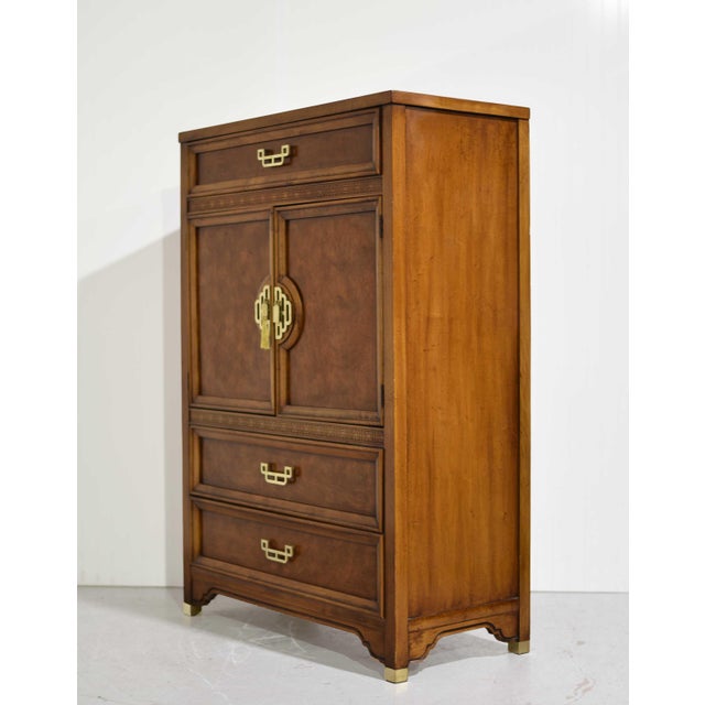 Henry Link Mid 20th Century Chinoiserie Burlwood Highboy Mandarin Collection by Henry Link For Sale - Image 4 of 14