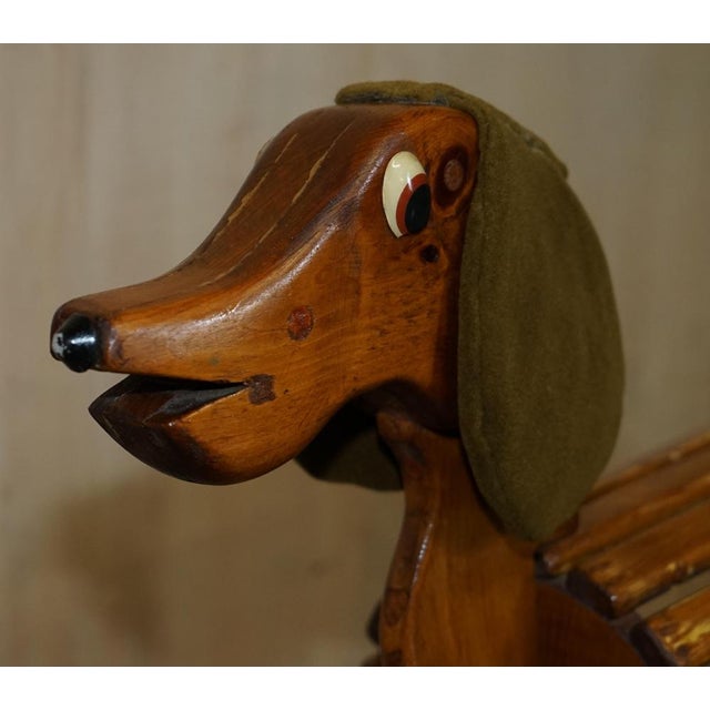Handmade Childrens Rocking Horse of Dachshund Sausage Dog, 1930s For Sale - Image 6 of 17