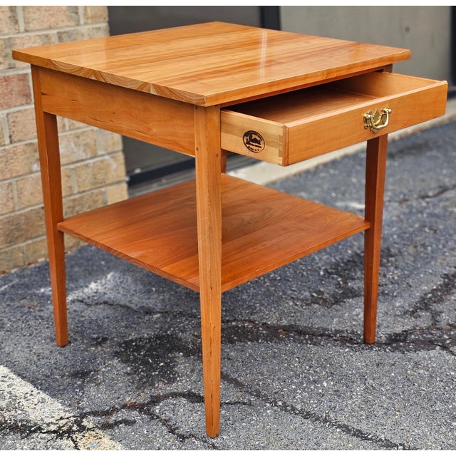 20th Century Suters Reproductions Federal Style Solid Cherry Side Table For Sale - Image 9 of 10