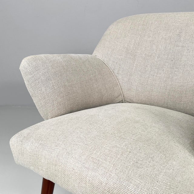 Set of Mid-Century Modern Italian Armchairs in Fabric and Wood, 1940s For Sale - Image 6 of 16