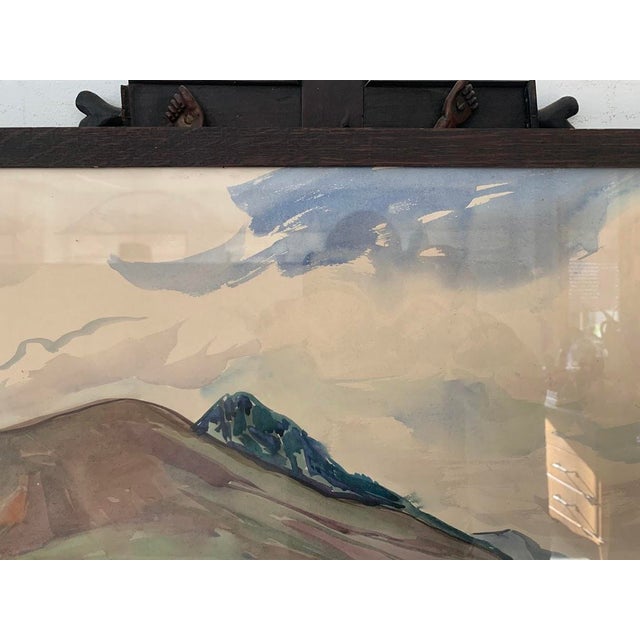Mountain Landscape, 20th Century, Gouache, Framed For Sale - Image 8 of 12