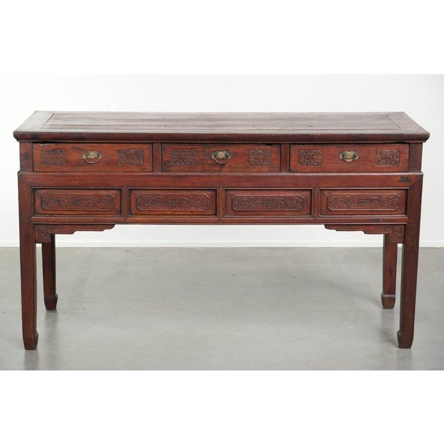 This beautiful original antique wooden Chinese sideboard dates from the late 19th century and features a lovely original...