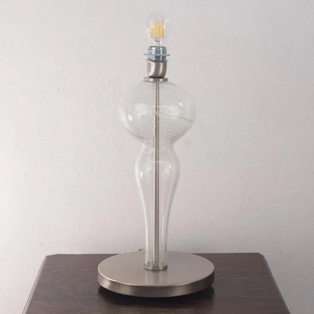 Italian Murano and Crystal Glass Lamp For Sale - Image 3 of 12