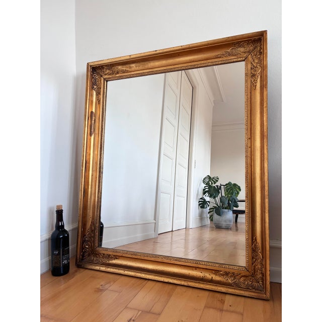 Late 19th Century Large Antique Napoleon III Giltwood French Wall Mirror, 19th Century For Sale - Image 5 of 12