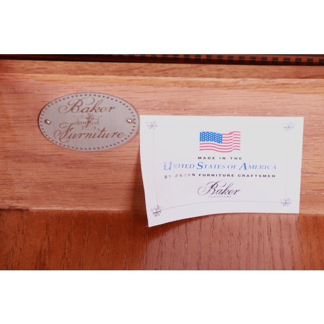 Baker Furniture Stately Homes Sheraton Bow Front Inlaid Mahogany Sideboard For Sale - Image 12 of 13