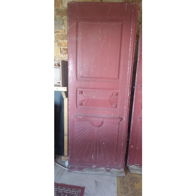 French Architectural Handmade Cherrywood Manoir Doors, 1890s, Set of 2 For Sale - Image 4 of 7