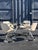 Merciers presents this sculptural dining set from the 1970s, produced by Euro Steel. Drawing on the aesthetic codes and...