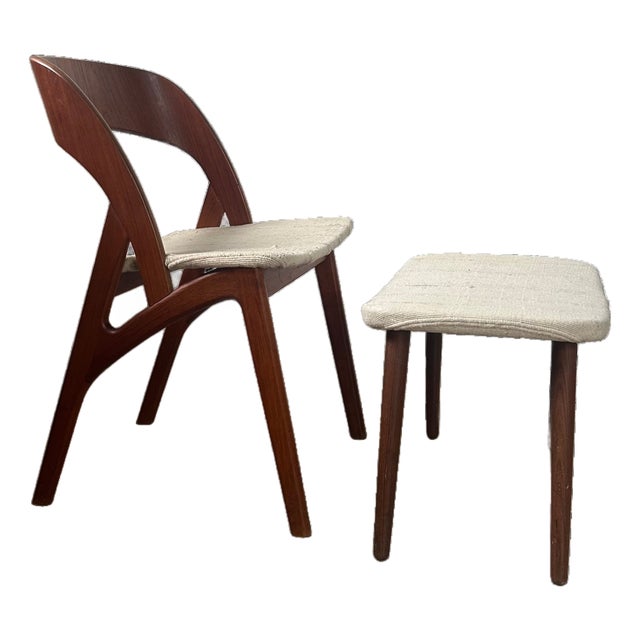 Vintage Randers Møbelfabrik Chair and Ottoman For Sale