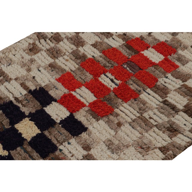Rug & Kilim Vintage Moroccan Rug With Beige-Brown Geometric Patterns, From Rug & Kilim For Sale - Image 4 of 7