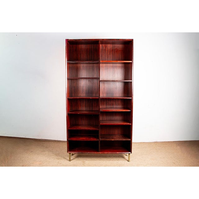 Large Danish Tall Bookcase in Rosewood by Erik Brouer for Brouers Mobelfabrik, 1960s For Sale - Image 12 of 12