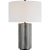 Kelly Wearstler by Visual Comfort Signature Vellig Medium Table Lamp in Oyster Stained Concrete with Linen Shade For Sale