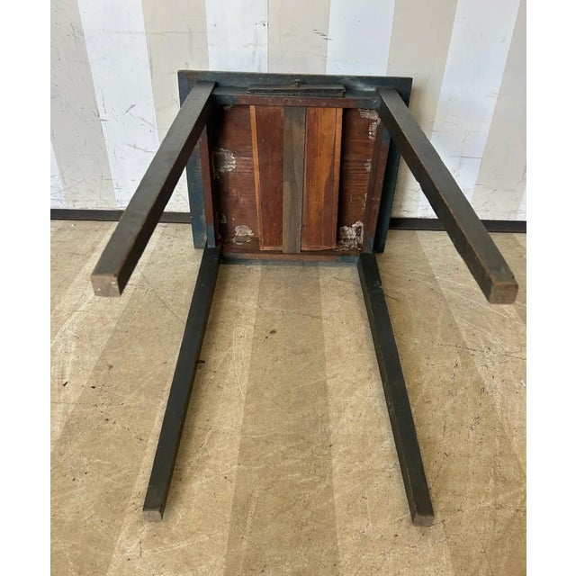Unusually tall(32.25") Early 19th Century Southern Table in Original Blue Paint For Sale - Image 4 of 7