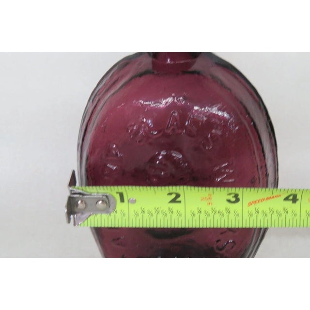 Albany Glass Works Purple George Washington Mayflower Flask Bottle For Sale In Miami - Image 6 of 12