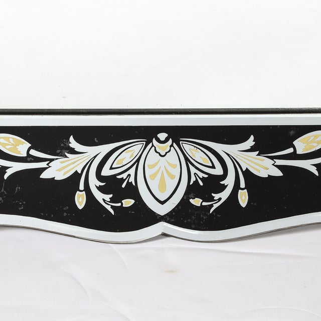 Hollywood Shadow Box Mirror in Reverse Etched & Beveled Eglomise Detailing For Sale - Image 11 of 17