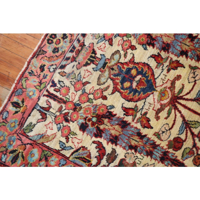 Vintage Zabihi Colllection Botanical Turkish Carpet - 4'2" x 5'9" For Sale - Image 9 of 10