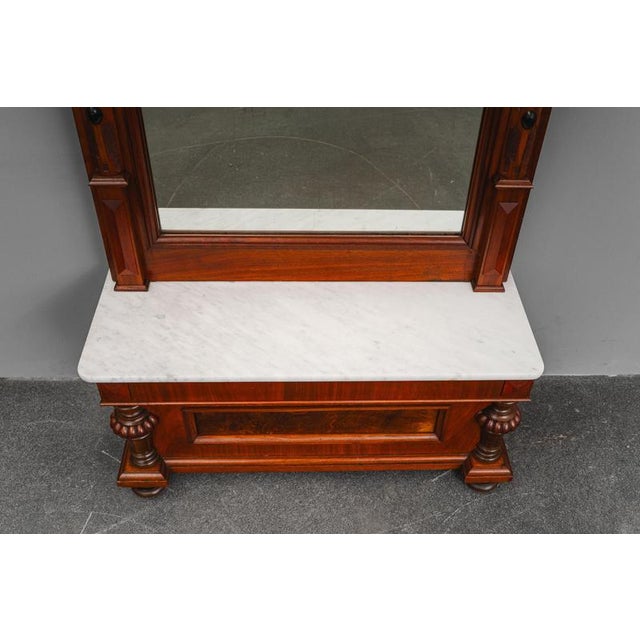Gründerzeit Standing Mirror with Console in Walnut, 1800s For Sale - Image 10 of 18