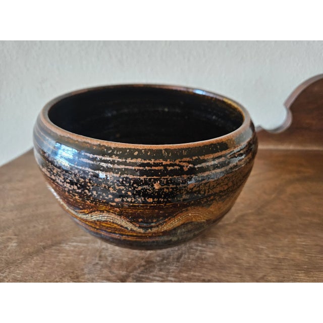 Late 20th Century Rustic Studio Pottery Bowl For Sale - Image 6 of 12