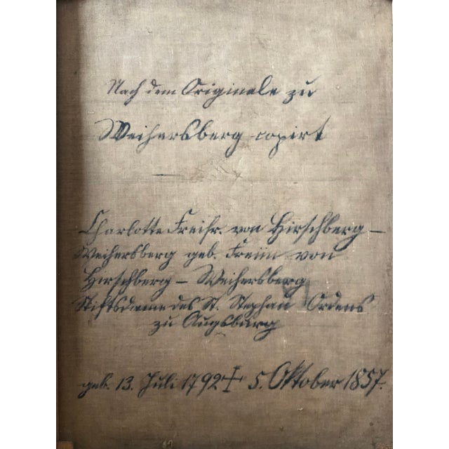 Antique Original Lady Oil Painting: Large 19th Century Baroness Portrait For Sale - Image 11 of 12